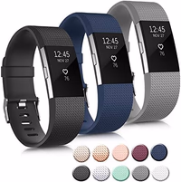 3 Pack Sport Bands Compatible with Fitbit Charge 2 Bands Women Men, Adjustable Replacement Strap Wristbands for Fitbit Charge 2 HR Small Large (Large, Black/Navy Blue/Gray) thumbnail 1