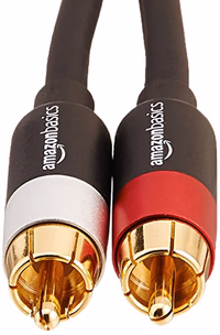 Amazon Basics 2 RCA Audio Cable for Amplifier,Active Speakers or Subwoofer with Gold-Plated Plugs, 4 Feet, Black thumbnail 2