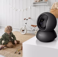 Tapo 2K Indoor Pan/Tilt Wired Security Camera - Works as a Baby Monitor & Pet Camera, Motion Detection, 2-Way Audio, Siren, Night Vision, Subscription-Free Local Storage or Optional Cloud, Black, C211 thumbnail 4