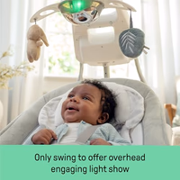 Ingenuity InLighten 2-in-1 Soothing Baby Swing & Rocker - Vibrating Swivel Infant Seat, Soothing Sounds, Lights - Remy thumbnail 5