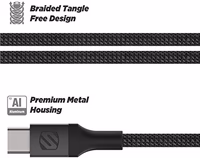 Scosche CCB4SG-SP Strikeline Premium USB-C to USB-C Sync Braided Charging Cable, 4 feet, Space Gray thumbnail 2