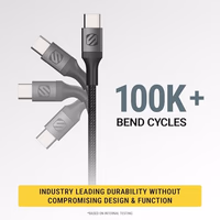 Scosche CCB4SG-SP Strikeline Premium USB-C to USB-C Sync Braided Charging Cable, 4 feet, Space Gray thumbnail 4