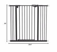 InnoTruth 36" Tall Baby Gate for Dogs, 29-39.6” Auto Close Safety Gate Crafted for Child Protection with 2.24" Slots, Dual-Lock Safety Design and Wall-Friendly, Black thumbnail 2