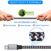 TAKAGI USB to USB C Cable (3Pack 6ft) USB A to Type C Cable Fast Charging Nylon Braided Data Sync Transfer Cord USB C Charger for iPhone 17 Pro Max/17 Air/16e/16 15 Pro/15 Plus/Galaxy S20 S10 Note 20 thumbnail 4