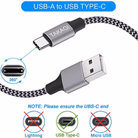 TAKAGI USB to USB C Cable (3Pack 6ft) USB A to Type C Cable Fast Charging Nylon Braided Data Sync Transfer Cord USB C Charger for iPhone 17 Pro Max/17 Air/16e/16 15 Pro/15 Plus/Galaxy S20 S10 Note 20 thumbnail 2