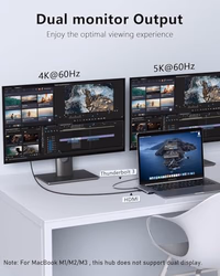 USB C Hub Adapter for MacBook Pro/Air M1M2M3 2022 2021 2020 13"15"16",Multiport MacBook Adapter MacBook Accessories with 4K HDMI,3USB3.0,Audio,100W Thunderbolt-Enabled USB-C,Support MagSafe 3 Charging thumbnail 4