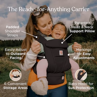 Ergobaby Omni Deluxe Baby Carrier Newborn Onyx Black Mesh thumbnail 3