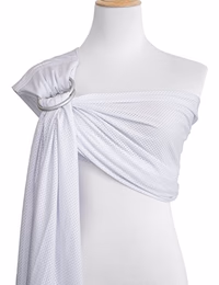 Baby Water Ring Sling Carrier | Lightweight Breathable Mesh Baby Wrap for Infant, Newborn, Kids and Toddlers | Perfect for Summer, Swimming, Pool, Beach | Great for Dad Too White thumbnail 1