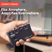 Pyle Phono Turntable Preamp - Mini Audio Stereo Phonograph Preamplifier with RCA Inputs & Outputs, Low Noise Operation, 12V DC Adapter Powered, Compatible with Turntables, Receivers, Speakers & More thumbnail 4