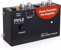 Pyle Phono Turntable Preamp - Mini Audio Stereo Phonograph Preamplifier with RCA Inputs & Outputs, Low Noise Operation, 12V DC Adapter Powered, Compatible with Turntables, Receivers, Speakers & More thumbnail 1