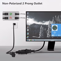 2 Prong Extension Power Cord 15 FT, Elecan US AC Male to Female Power Cable 125V 10A ETL Listed Outlets for NEMA 1-15P to NEMA 1-15R with Waterproof Safety Plug Cap+ Ties- Polarized thumbnail 5