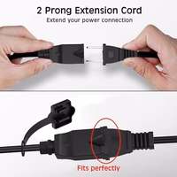 2 Prong Extension Power Cord 15 FT, Elecan US AC Male to Female Power Cable 125V 10A ETL Listed Outlets for NEMA 1-15P to NEMA 1-15R with Waterproof Safety Plug Cap+ Ties- Polarized thumbnail 4