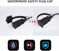 2 Prong Extension Power Cord 15 FT, Elecan US AC Male to Female Power Cable 125V 10A ETL Listed Outlets for NEMA 1-15P to NEMA 1-15R with Waterproof Safety Plug Cap+ Ties- Polarized thumbnail 2