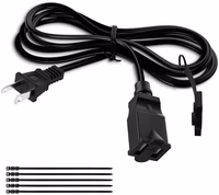 2 Prong Extension Power Cord 15 FT, Elecan US AC Male to Female Power Cable 125V 10A ETL Listed Outlets for NEMA 1-15P to NEMA 1-15R with Waterproof Safety Plug Cap+ Ties- Polarized thumbnail 1