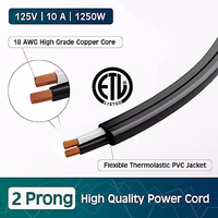 2 Prong Extension Power Cord 15 FT, Elecan US AC Male to Female Power Cable 125V 10A ETL Listed Outlets for NEMA 1-15P to NEMA 1-15R with Waterproof Safety Plug Cap+ Ties- Polarized thumbnail 3