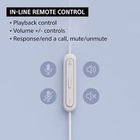 Sony IER-EX15C USB-C Plug, Wired in-Ear Headphones for iPhone and Android Phones, with Built-in Multi-Function Button, Volume and Mic Control, Supports USB Audio Class 1.0 Devices, White thumbnail 4