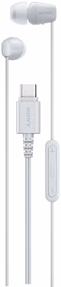 Sony IER-EX15C USB-C Plug, Wired in-Ear Headphones for iPhone and Android Phones, with Built-in Multi-Function Button, Volume and Mic Control, Supports USB Audio Class 1.0 Devices, White