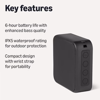 Amazon Basics Bluetooth Speaker Wireless, IPX5 Waterproof, 6 Hour Playtime, Compact Size for Home, Outdoor, Black thumbnail 2
