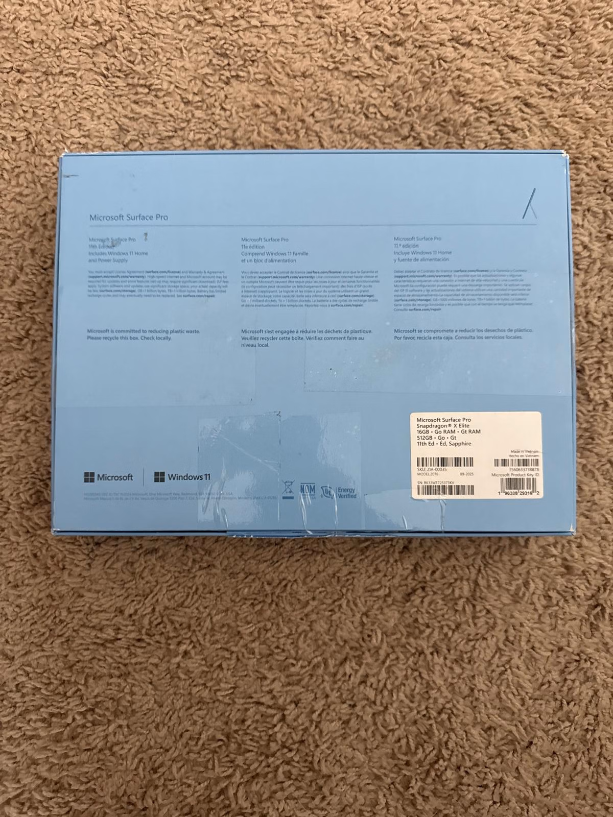 Microsoft Surface Pro 2-in-1 Laptop/Tablet (2024), 13" OLED Touchscreen Display, 16GB RAM, 512GB Storage | Windows 11 Copilot+ PC, Snapdragon X Elite (12 Core), Sapphire thumbnail 3