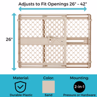 Toddleroo by North States - Supergate Ergo Baby Gate: Plastic Baby Gate for Stairs & Doorways - Adjustable Indoor Safety Gate - Made in USA - 26 to 42 Inches Wide - 26 Inches Tall - Sand thumbnail 4