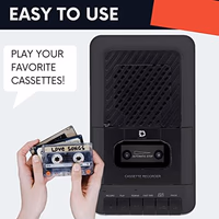 Portable Cassette Player Tape Recorder. Record to Cassettes via Mic or Aux in. Built-in Speaker to Listen to Cassettes. Includes External Mic, Aux in Cable and AC Adapter thumbnail 2