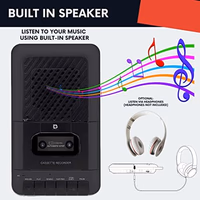 Portable Cassette Player Tape Recorder. Record to Cassettes via Mic or Aux in. Built-in Speaker to Listen to Cassettes. Includes External Mic, Aux in Cable and AC Adapter thumbnail 5