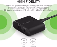 Belkin SoundForm Connect AirPlay 2 Adapter & Airplay 2 Receiver - Wireless Streaming for Apple Devices to Bluetooth Speakers - Optical & 3.5mm Speaker Inputs for iPhone 17, 16, MacBook Pro, & More thumbnail 5