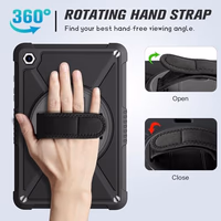 ZtotopCases for Samsung Galaxy Tab A11+ Plus/A9+ 11-Inch 2025/2023, Shockproof Hard Duty Case with Screen Protector+360 Rotating Hand Strap&Stand+Shoulder Strap for Tab A11+/A9 Plus Tablet, Black thumbnail 5