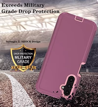 ONOLA Compatible with Samsung Galaxy A14 5G Case with HD Screen Protector, Heavy Duty Shockproof & Dropproof 3-Layer Cover Phone Case for Samsung A14,WineRed Pink thumbnail 4