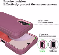 ONOLA Compatible with Samsung Galaxy A14 5G Case with HD Screen Protector, Heavy Duty Shockproof & Dropproof 3-Layer Cover Phone Case for Samsung A14,WineRed Pink thumbnail 3
