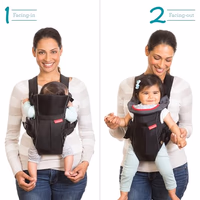 Infantino Swift Classic Carrier with Pocket, 2-Ways to Carry Carrier with Wonder Bib & Essentials Storage Front Pocket for Babies 8-25lb, Adjustable Strap, Black thumbnail 4