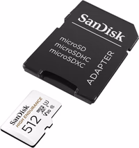 SanDisk 512GB High Endurance Video microSDXC Card with Adapter for Dash Cam and Home Monitoring Systems - C10, U3, V30, 4K UHD, Micro SD Card - SDSQQNR-512G-GN6IA thumbnail 3