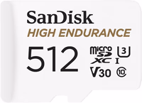 SanDisk 512GB High Endurance Video microSDXC Card with Adapter for Dash Cam and Home Monitoring Systems - C10, U3, V30, 4K UHD, Micro SD Card - SDSQQNR-512G-GN6IA thumbnail 1