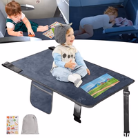 Gocozy Toddler Airplane Bed, Travel Essentials for Kids, Soft Toddler Airplane Travel Essentials with Sticker Book, Grey thumbnail 1