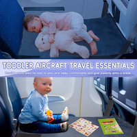 Gocozy Toddler Airplane Bed, Travel Essentials for Kids, Soft Toddler Airplane Travel Essentials with Sticker Book, Grey thumbnail 3