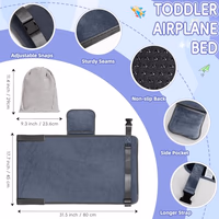 Gocozy Toddler Airplane Bed, Travel Essentials for Kids, Soft Toddler Airplane Travel Essentials with Sticker Book, Grey thumbnail 2