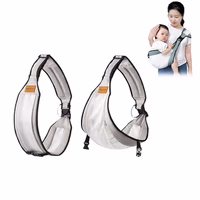 Baby Sling Carrier,Toddler Carrier,Baby Sling,Portable and Adjustable Non-Slip Hip Seat Carriers 10-45lbs(Grey,Mesh) thumbnail 1