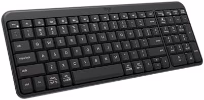 Logitech K250 Bluetooth Keyboard with Numpad, Easy Connectivity, Compact Wireless Keyboard Made with Recycled Plastic, Spill-Resistant, Comfortable Keys - Windows/MacOS - Graphite