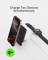 Belkin Portable Charger, Wireless Power Bank 15W 5000mAh w/ Qi2, MagSafe Charger + Built-in Pop-up Kickstand - iPhone 17, Air, Pro, Pro Max, AirPods, Apple Watch, Google Pixel 10, etc. - Black thumbnail 2