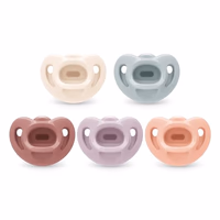 NUK 100% Silicone Comfy Orthodontic Pacifiers, 0-6 Months, Pink Fashion, Timeless Collection, 5 Count thumbnail 1