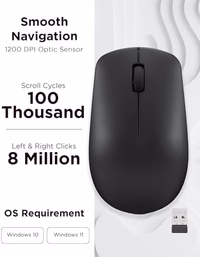 Lenovo 530 Wireless Mouse – Full Size Computer Mouse for PC, Laptop, Windows Computer - 2.4 GHz Nano USB Receiver - Ambidextrous Design - 12 Months Battery Life – Cordless thumbnail 3