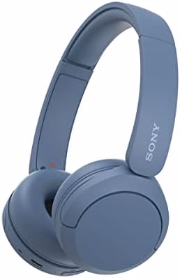 Sony WH-CH520 Wireless Headphones Bluetooth On-Ear Headset with Microphone and up to 50 Hours Battery Life with Quick Charging, Blue
