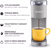 Keurig K-Mini Plus Single Serve K-Cup Pod Coffee Maker, with 6 to 12oz Brew Size, Stores up to 9 K-Cup Pods, Travel Mug Friendly, Studio Gray thumbnail 2