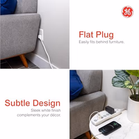 GE Surge Protector Power Strip, 10 Ft Extension Cord, 6 Outlet Extender, 800 Joules, Flat Plug, Twist-to-Close Safety Covers, ETL Listed, White, 14092 thumbnail 3