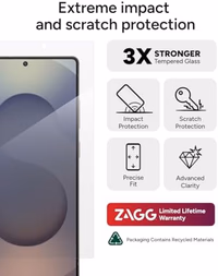 ZAGG Glass+ Samsung Galaxy S25 Ultra Screen Protector – Extreme Impact & Shatter Protection, Scratch-Resistant, Smudge-Resistant, Fingerprint Scanner Compatible, InvisibleShield, Easy Installation thumbnail 2