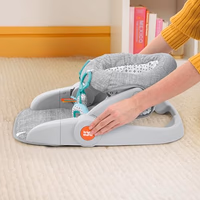 Bright Starts Learn-to-Sit Baby Floor Seat, 2-Positions Grow with Infant, Portable Baby Chair, Includes Sensory Toys, Unisex, 4-12 Months, Gray thumbnail 2