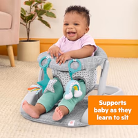 Bright Starts Learn-to-Sit Baby Floor Seat, 2-Positions Grow with Infant, Portable Baby Chair, Includes Sensory Toys, Unisex, 4-12 Months, Gray thumbnail 4