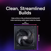 Cooler Master MWE Gold 750 V2 Fully Modular Power Supply – 750W 80+ Gold Certified PSU, Dual EPS Connectors, Semi-Fanless Low Noise Design, Flat Black Cables, Reliable ATX Gaming PSU, 5-Year Warranty thumbnail 2