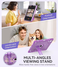 Case for iPad Air 5th/4th Generation Case (2022/2020) 10.9'', for iPad Pro 11 Inch (4th/3rd/2nd/1st Gen), Hard Sturdy Slim Cover for iPad Air 5 4 th with Pencil Holder/Stand, Purple Glitter thumbnail 3