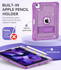 Case for iPad Air 5th/4th Generation Case (2022/2020) 10.9'', for iPad Pro 11 Inch (4th/3rd/2nd/1st Gen), Hard Sturdy Slim Cover for iPad Air 5 4 th with Pencil Holder/Stand, Purple Glitter thumbnail 4